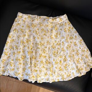 Hollister Gold and Green Mini Skater Skirt